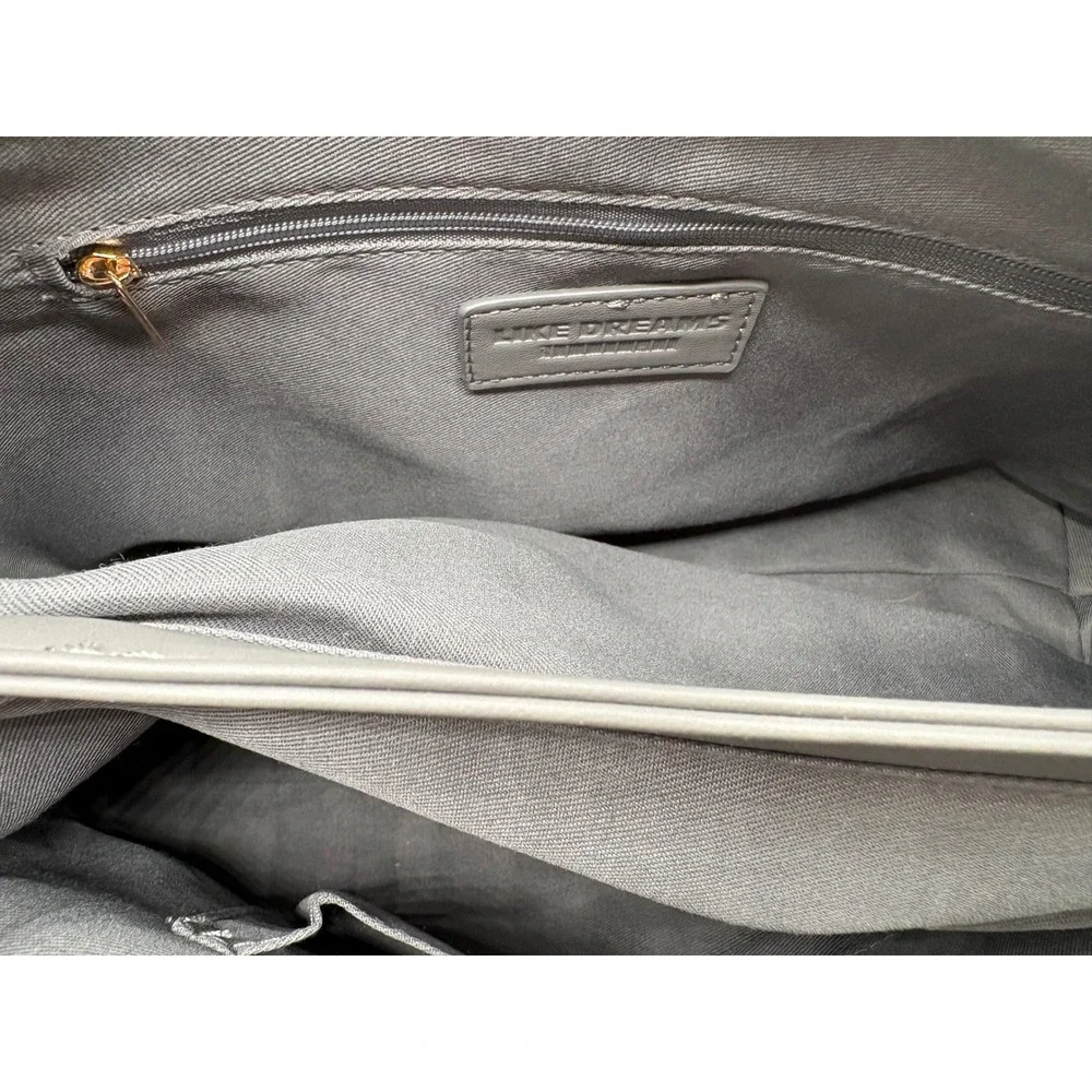 Like Dreams Satchel Bag‎ Womens Medium Gray Excellent Quilted Tassel Crossbody